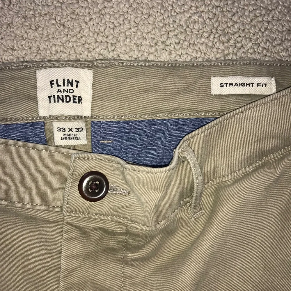 Flint and Tinder 365 Pant Straight Fit khaki brown Chinos Mens 33x32